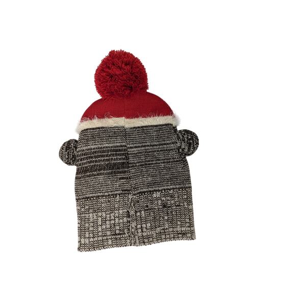 Sock Monkey Beanie Hat With Pom Pom OS - Picture 3 of 4